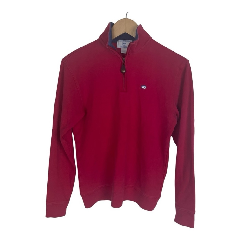 Southern Tide Mens 1/4 Quarter Zip‎ Pullover Raspberry Pink Men's Size Small